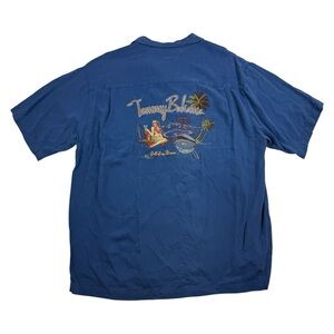Tommy Bahama Grill of My Dreams Shirt Mens XL Silk Embroidered Hawaiian Cocktail
